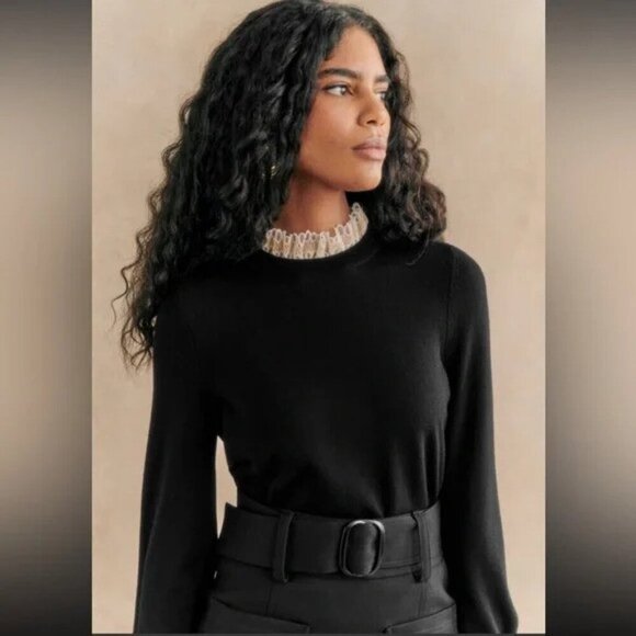 Sezane Audrey Jumper in Black size L NWT - Picture 3 of 9